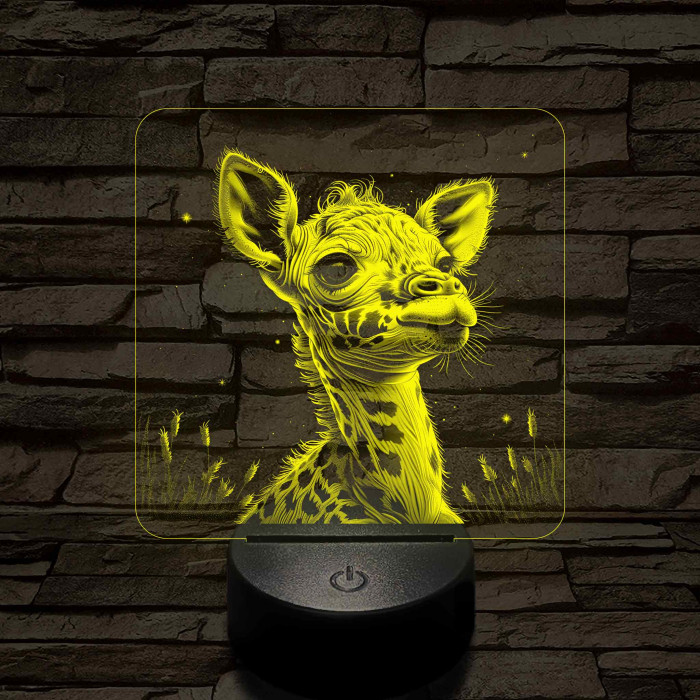 Kis zsiráf 7 színű valósághű 3D led lámpa