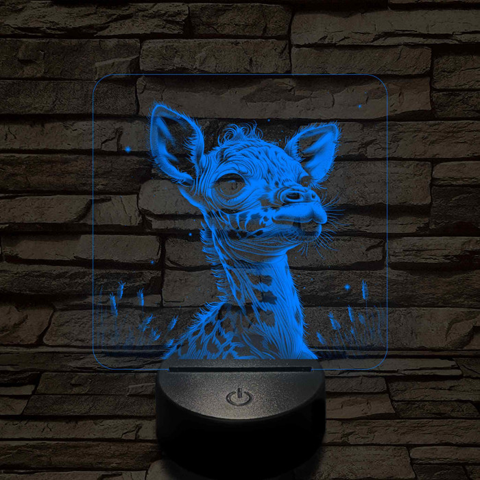 Kis zsiráf 7 színű valósághű 3D led lámpa