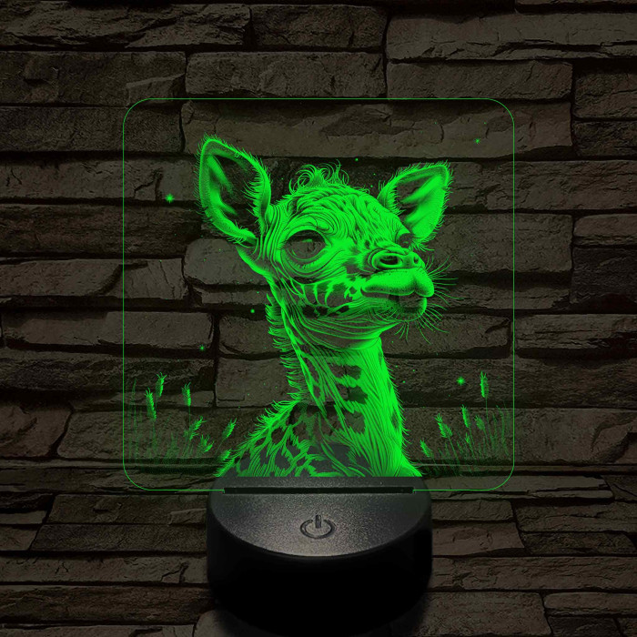 Kis zsiráf 7 színű valósághű 3D led lámpa