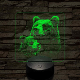 Medvebocs és medve mama 7 színű valósághű 3D led lámpa