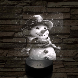Cuki hóember 7 színű valósághű 3D led lámpa