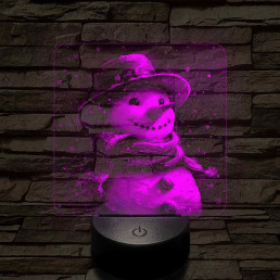 Cuki hóember 7 színű valósághű 3D led lámpa