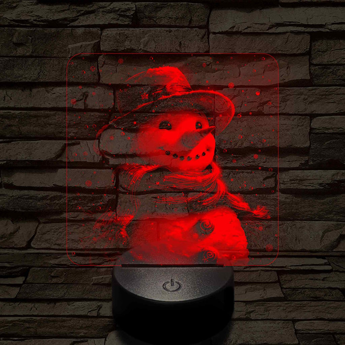 Cuki hóember 7 színű valósághű 3D led lámpa