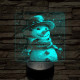 Cuki hóember 7 színű valósághű 3D led lámpa