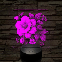 Virágok fénye 7 színű valósághű 3D led lámpa