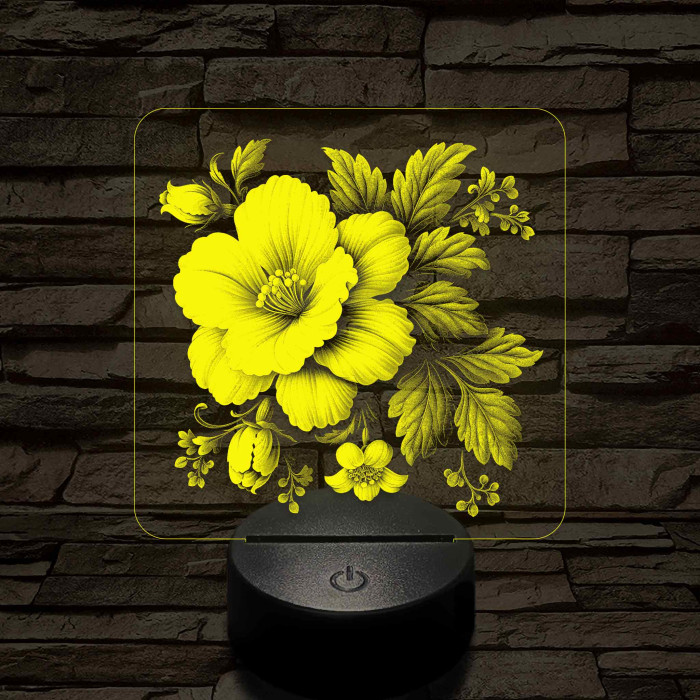 Virágok fénye 7 színű valósághű 3D led lámpa