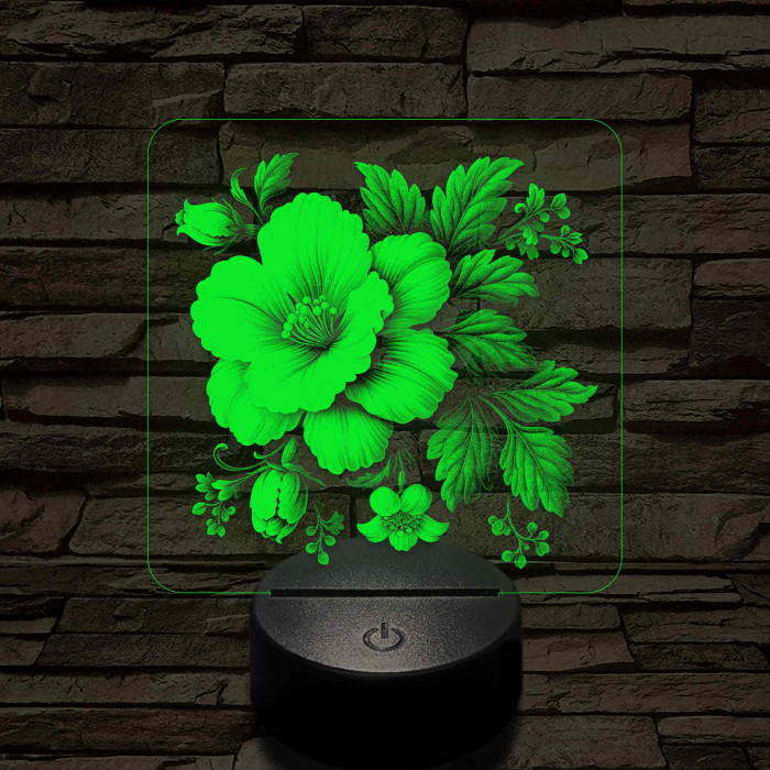 Virágok fénye 7 színű valósághű 3D led lámpa