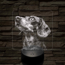 Rövid szőrű tacskó portré 7 színű valósághű 3D led lámpa