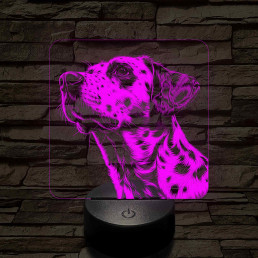 Dalmata portré 7 színű valósághű 3D led lámpa