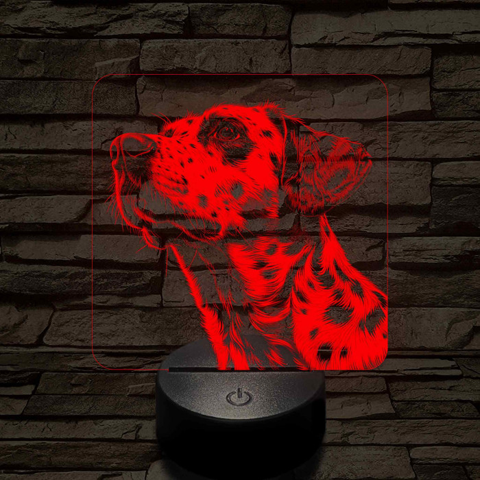 Dalmata portré 7 színű valósághű 3D led lámpa