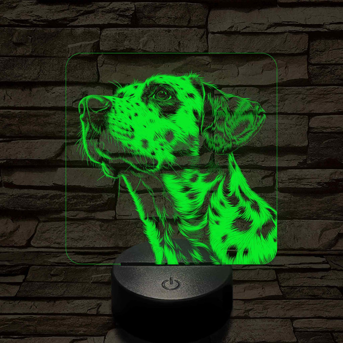 Dalmata portré 7 színű valósághű 3D led lámpa