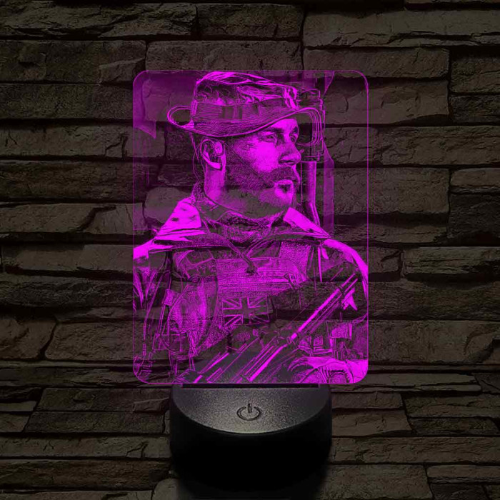 Call of Duty Price kapitány 7 színű valósághű 3D led lámpa
