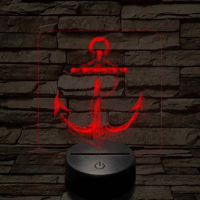 Acél horgony 7 színű valósághű 3D led lámpa