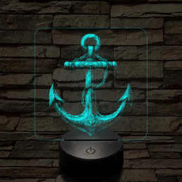 Acél horgony 7 színű valósághű 3D led lámpa