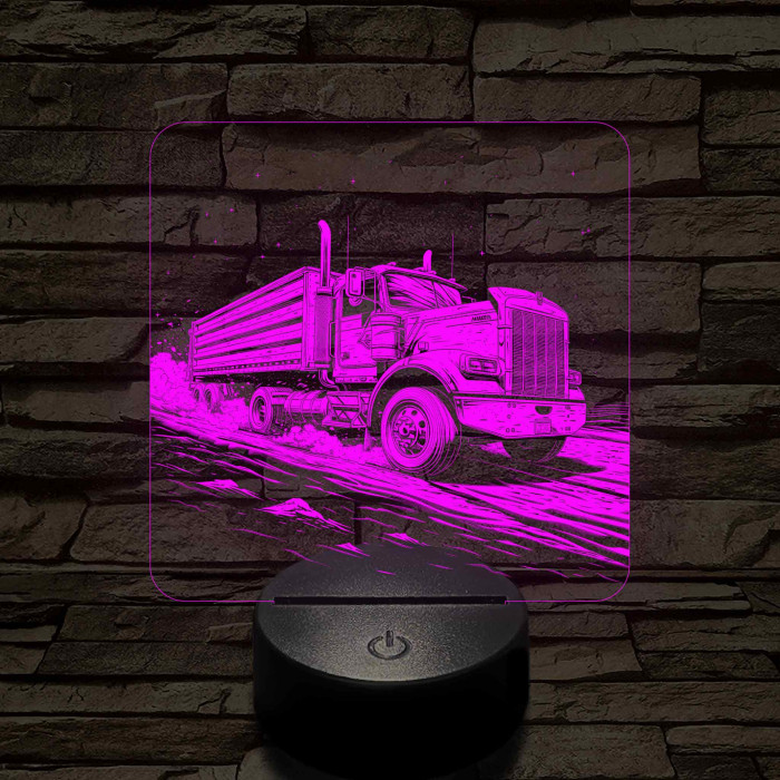 Kamion rohanásban 7 színű valósághű 3D led lámpa