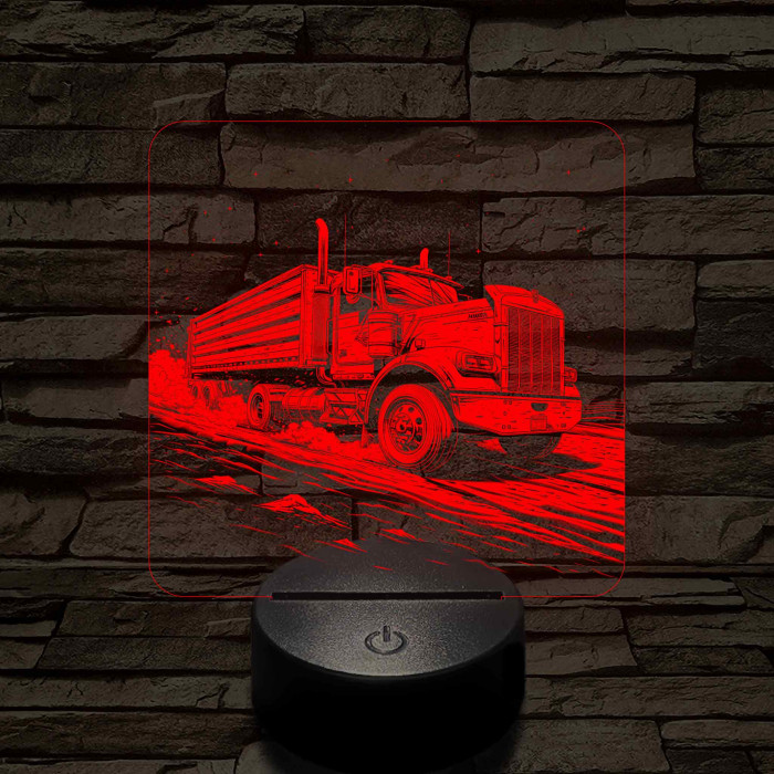 Kamion rohanásban 7 színű valósághű 3D led lámpa