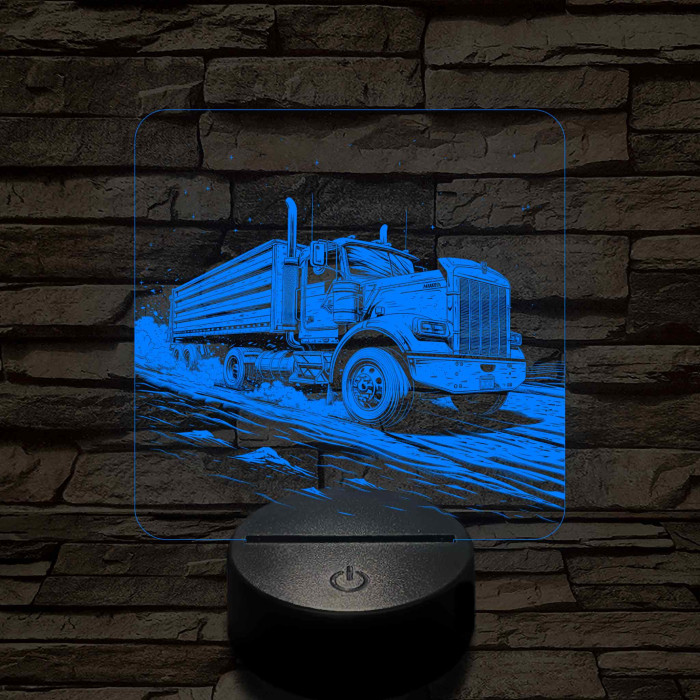 Kamion rohanásban 7 színű valósághű 3D led lámpa