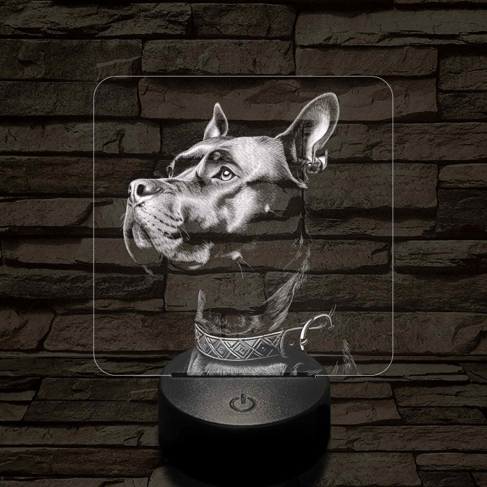 Cane corso masztiff portré 7 színű valósághű 3D led lámpa