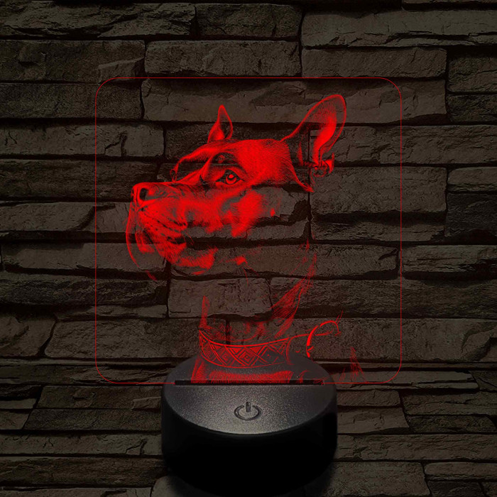 Cane corso masztiff portré 7 színű valósághű 3D led lámpa