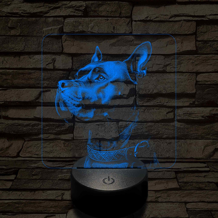 Cane corso masztiff portré 7 színű valósághű 3D led lámpa