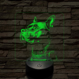 Cane corso masztiff portré 7 színű valósághű 3D led lámpa