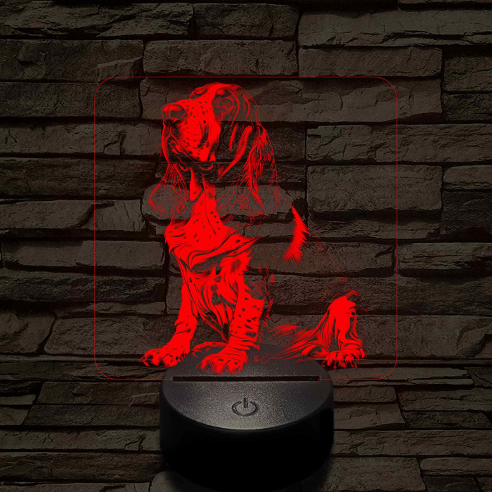 Basset Hound ül 7 színű valósághű 3D led lámpa