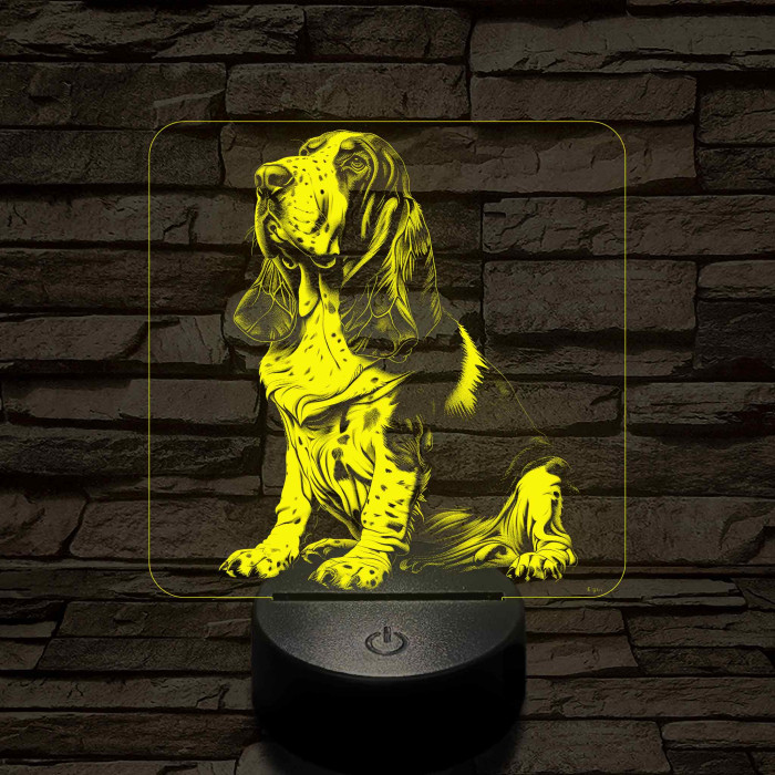 Basset Hound ül 7 színű valósághű 3D led lámpa