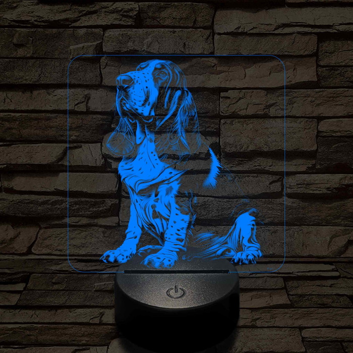 Basset Hound ül 7 színű valósághű 3D led lámpa