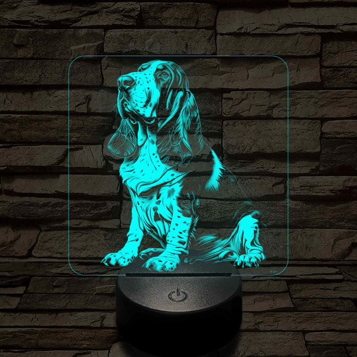 Basset Hound ül 7 színű valósághű 3D led lámpa