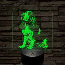 Basset Hound ül 7 színű valósághű 3D led lámpa