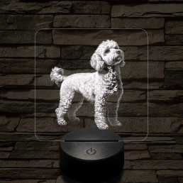 Miniatűr uszkár álló 7 színű valósághű 3D led lámpa