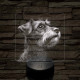 Törpe schnauzer portré 7 színű valósághű 3D led lámpa