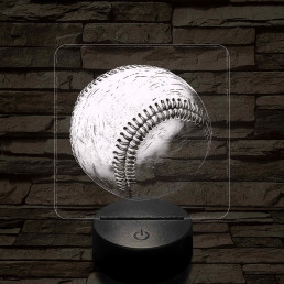 Baseball labda 7 színű valósághű 3D led lámpa