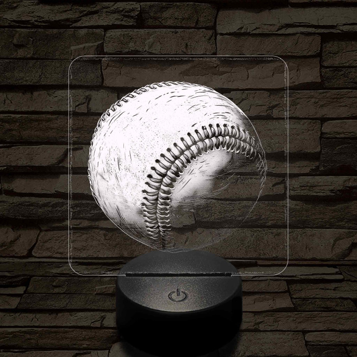 Baseball labda 7 színű valósághű 3D led lámpa