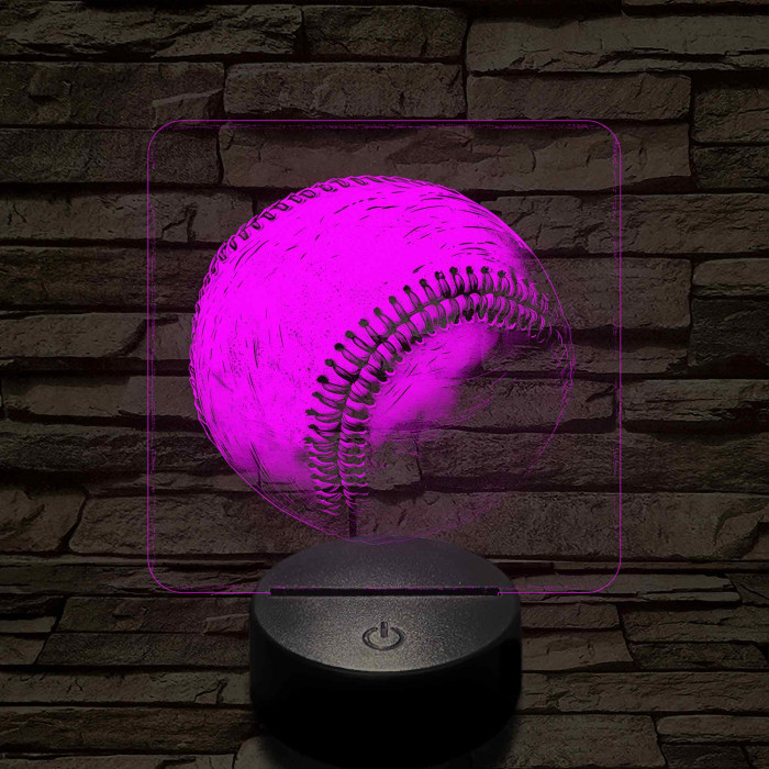 Baseball labda 7 színű valósághű 3D led lámpa