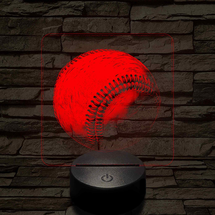 Baseball labda 7 színű valósághű 3D led lámpa