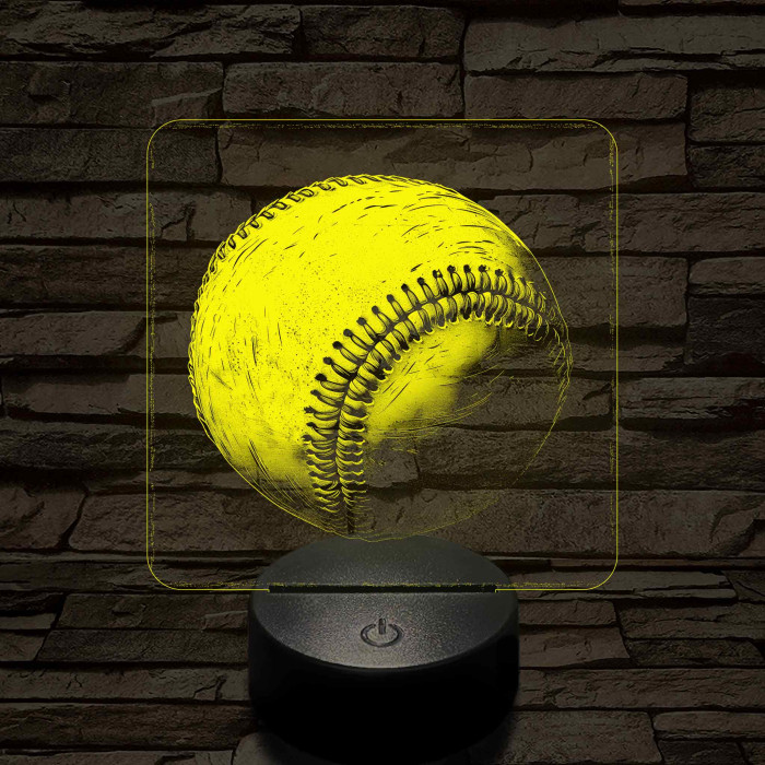 Baseball labda 7 színű valósághű 3D led lámpa