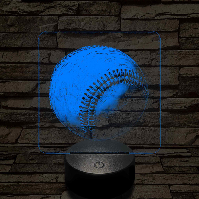 Baseball labda 7 színű valósághű 3D led lámpa