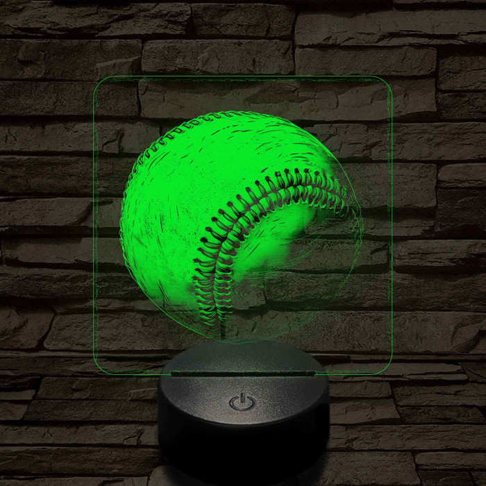 Baseball labda 7 színű valósághű 3D led lámpa