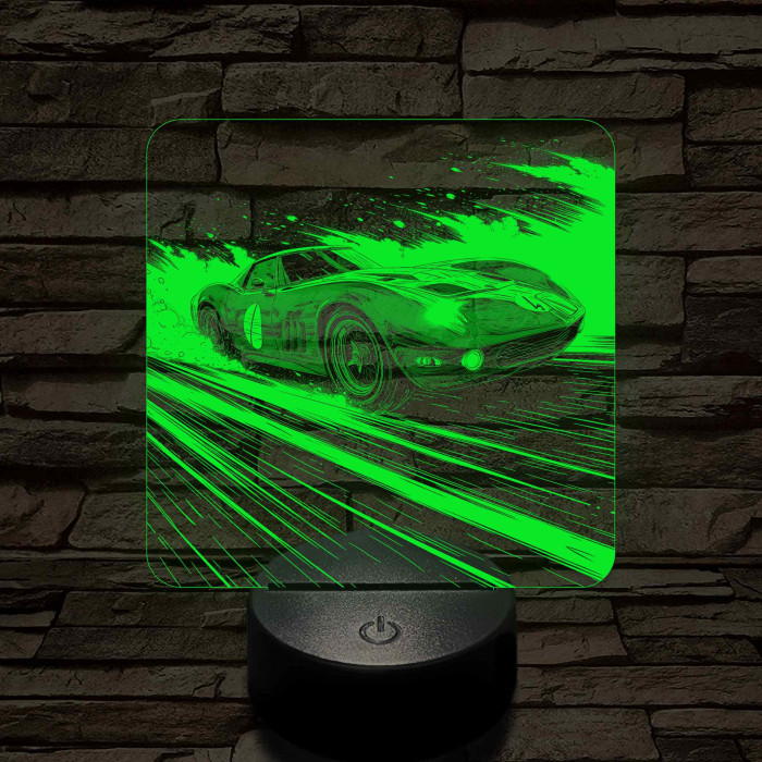 Chevrolet Corvette 1970 7 színű valósághű 3D led lámpa