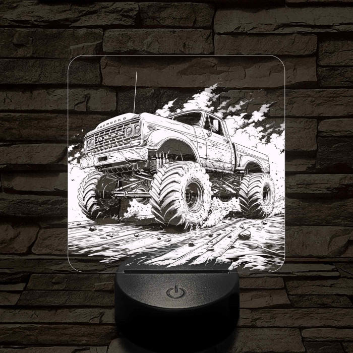Monster Truck 7 színű valósághű 3D led lámpa