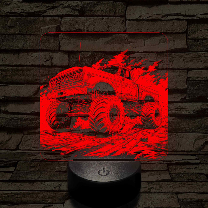 Monster Truck 7 színű valósághű 3D led lámpa