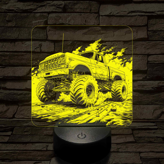 Monster Truck 7 színű valósághű 3D led lámpa