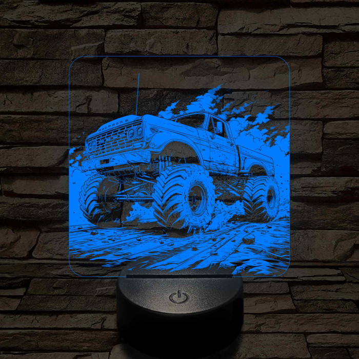 Monster Truck 7 színű valósághű 3D led lámpa