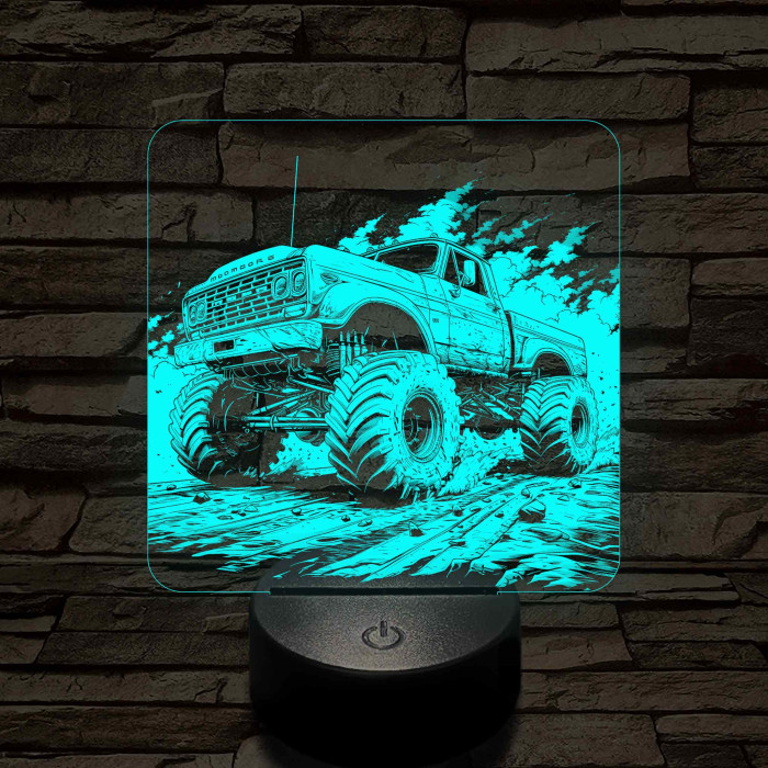 Monster Truck 7 színű valósághű 3D led lámpa