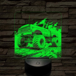 Monster Truck 7 színű valósághű 3D led lámpa