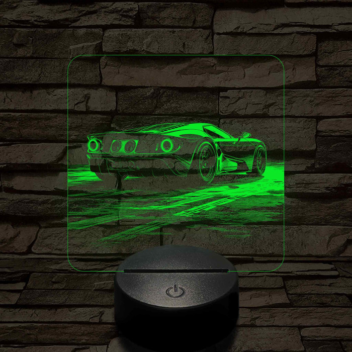 Ford GT 13 7 színű valósághű 3D led lámpa