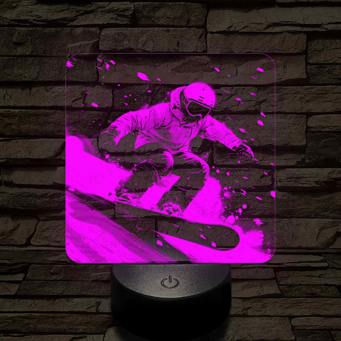 Vakmerő snowboard-os 7 színű valósághű 3D led lámpa