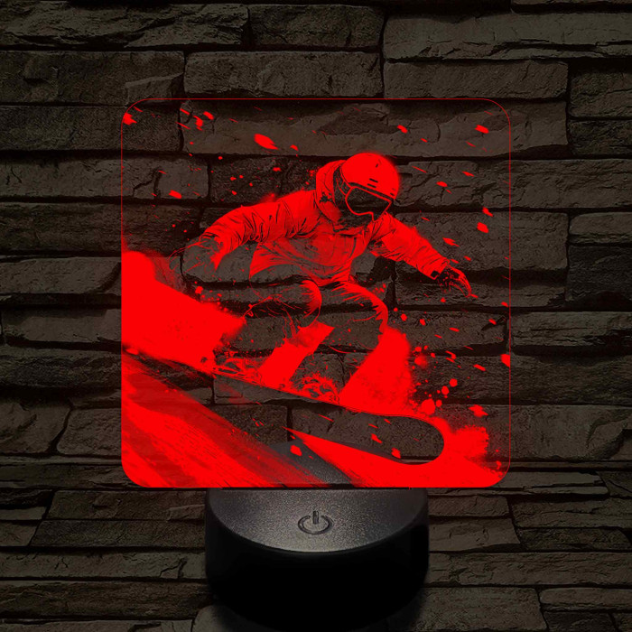 Vakmerő snowboard-os 7 színű valósághű 3D led lámpa