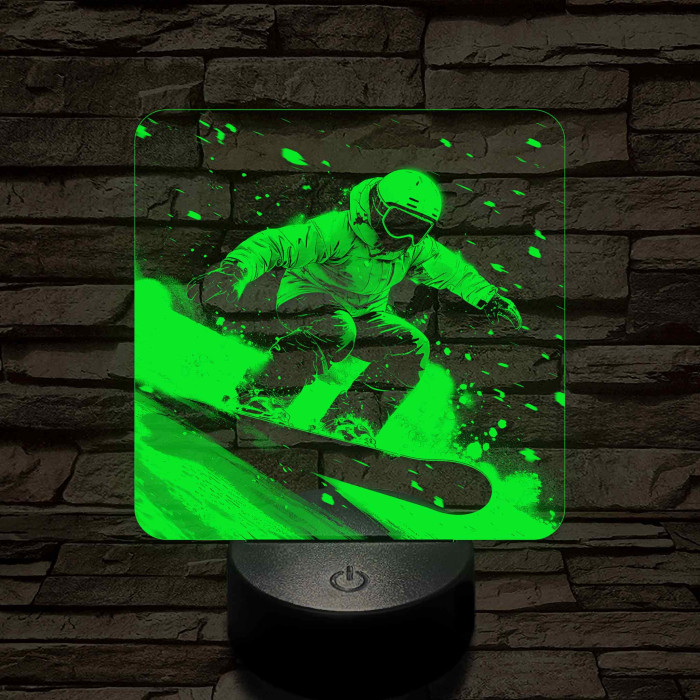 Vakmerő snowboard-os 7 színű valósághű 3D led lámpa